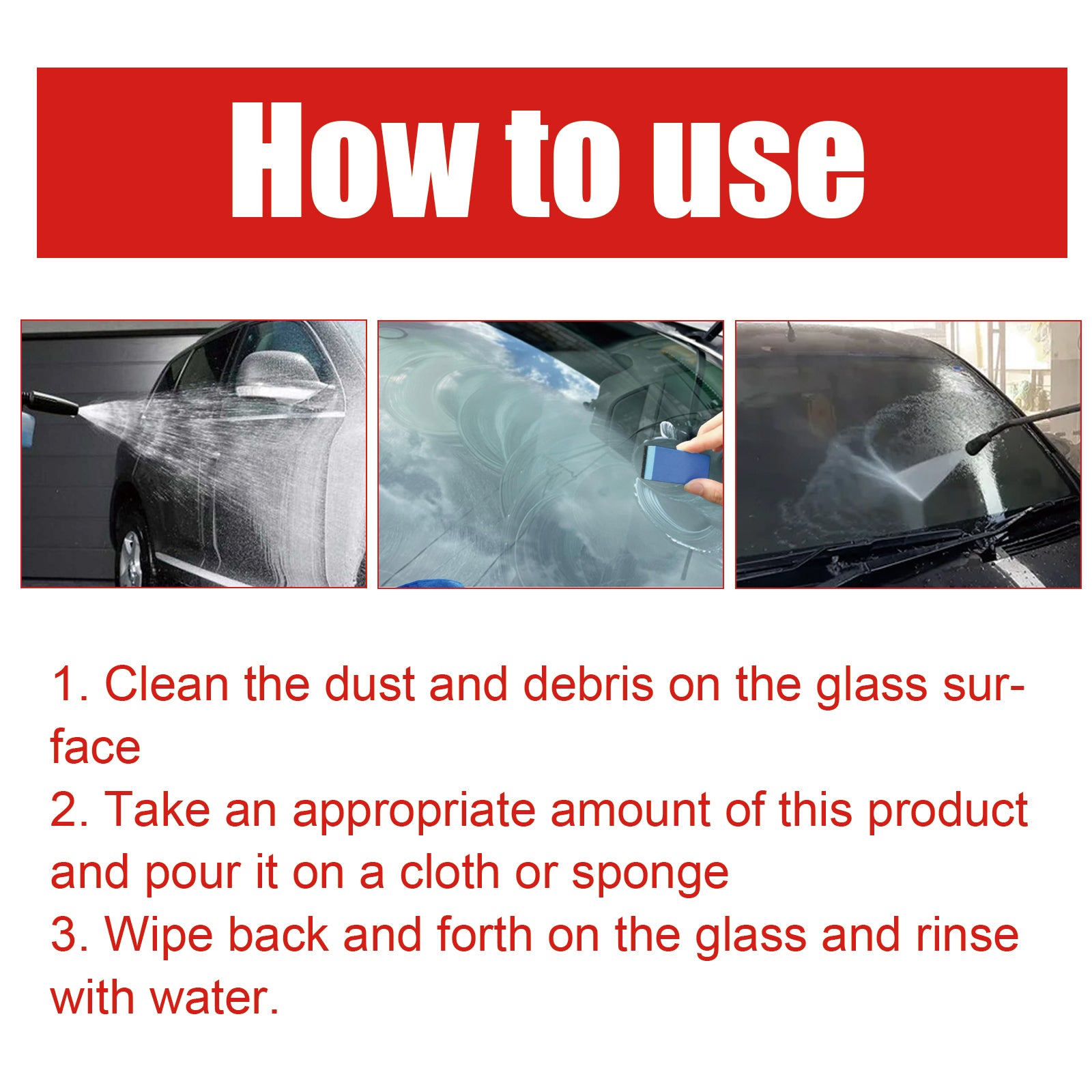 Rayhong Concentrated Glass Oil Film Cleaner - Anti-Fog, Rain Repellent, Oil & Stain Remover for Car Windshield & Windows