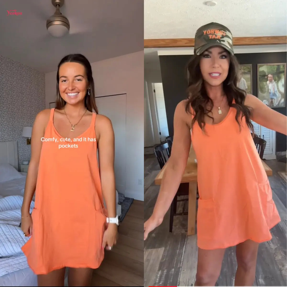 Women Summer Sleeveless Mini Dress With Pockets Casual Loose Tank Short Dress For Beach Daily Vacation