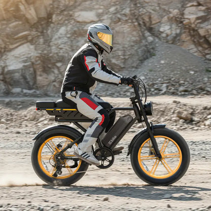 1500W Fat Tire Ebike, 28MPH, 60 Miles Range, 48V 15Ah Battery, Rear Seat, UL Certified