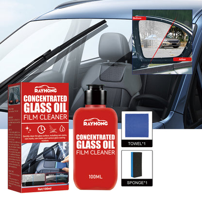 Rayhong Concentrated Glass Oil Film Cleaner - Anti-Fog, Rain Repellent, Oil & Stain Remover for Car Windshield & Windows 