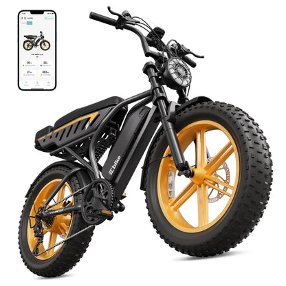 1500W Fat Tire Ebike, 28MPH, 60 Miles Range, 48V 15Ah Battery, Rear Seat, UL Certified