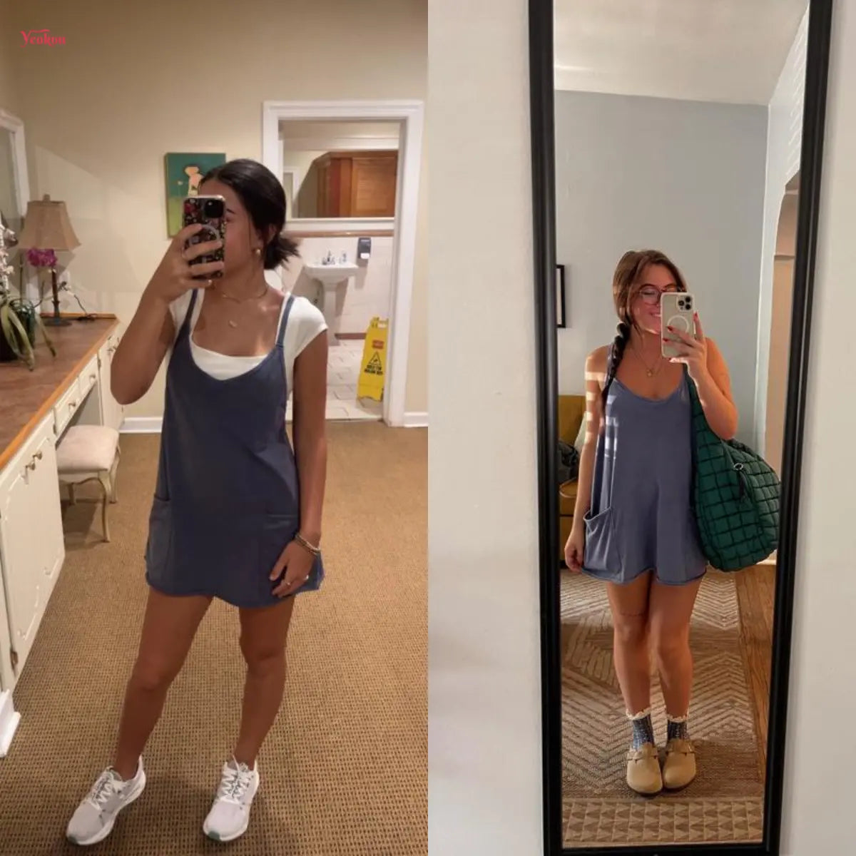 Women Summer Sleeveless Mini Dress With Pockets Casual Loose Tank Short Dress For Beach Daily Vacation